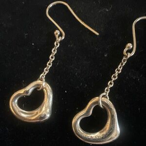 Tiffany & Co. Elsa Peretti Silver Heart Drop Earrings
